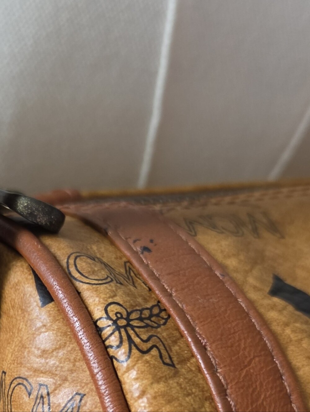 MCM Cognac Monogram Barrel Crossbody Bag - Picture 5 of 13